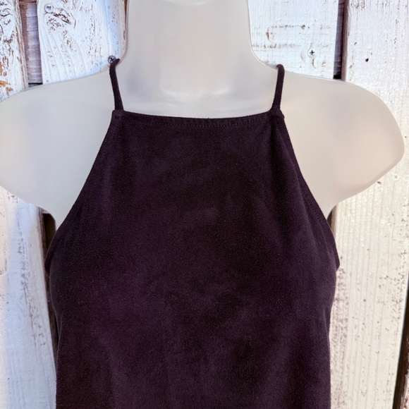 Unavailable-Express Black Fringe Top Size Small Sleeveless Faux Suede Go - Picture 4 of 10